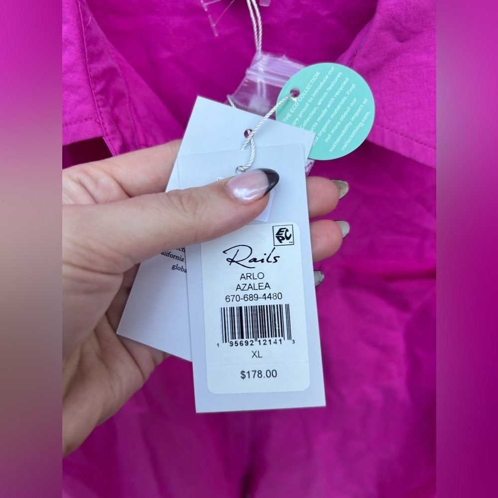 Rails Arlo Button Down Blouse Azalea New with Tag… - image 11